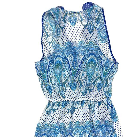 Jessica Simpson Cover Up Women S Blue Ruffle Hem Asymmetrical Boho Beachy Dress - Picture 5 of 9